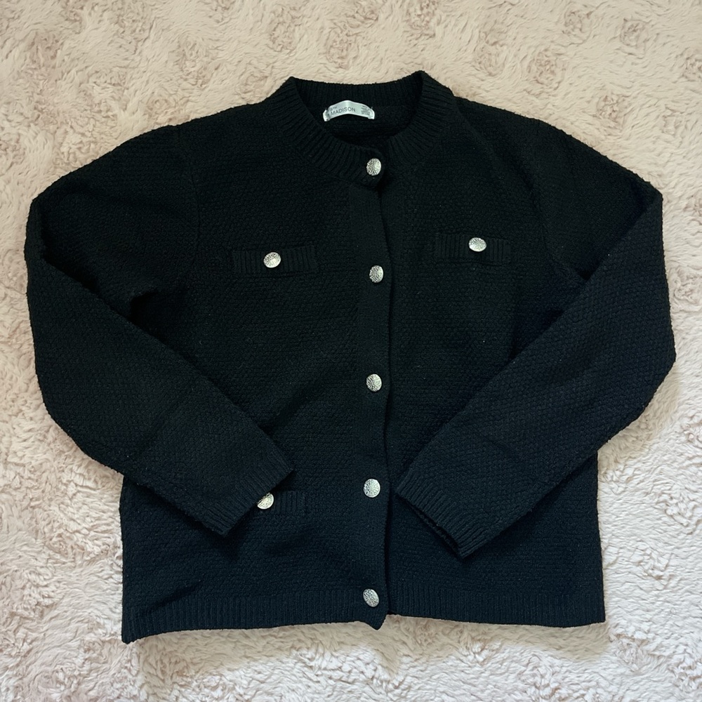 89th & Madison Black Cardigan Sweater